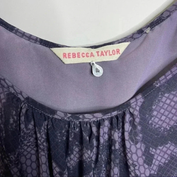 Rebecca Taylor Purple Snakeskin Sleeveless Blouse Size 4 - Picture 3 of 5